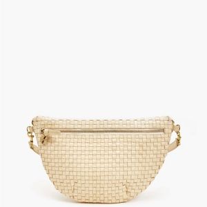 Clare V. Cream Woven Grande Fanny NWT